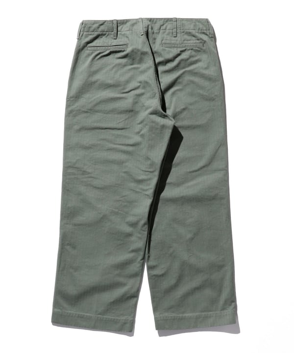 Beams Plus Herringbone Military Trousers, Sage