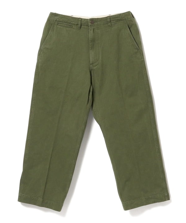 Beams Plus Herringbone Military Trousers, Olive