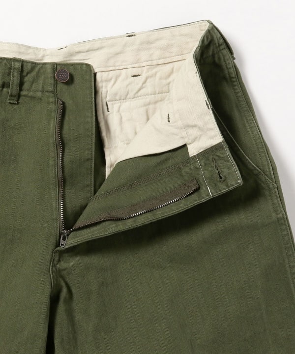 Beams Plus Herringbone Military Trousers, Olive