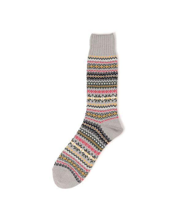 Beams Plus Fair Isle Socks, Grey