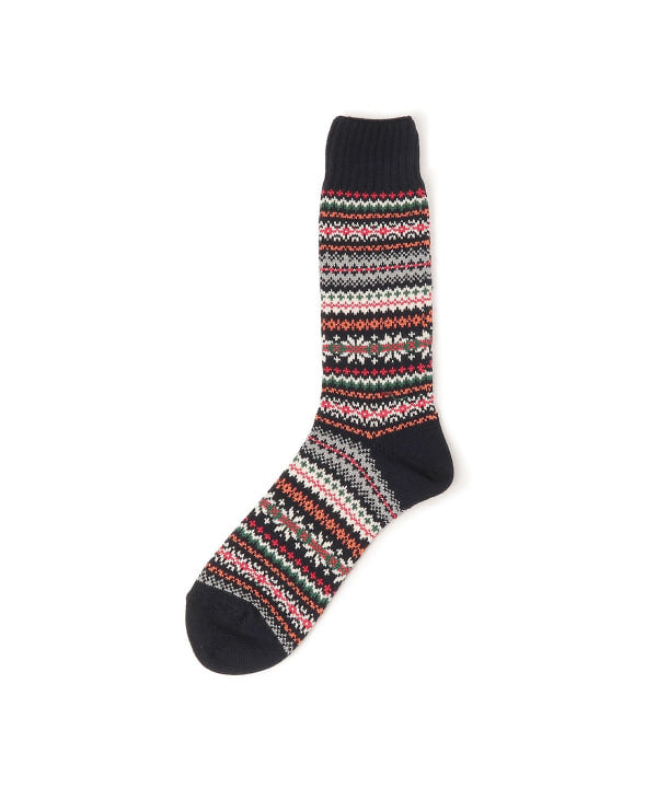 Beams Plus Fair Isle Socks, Navy