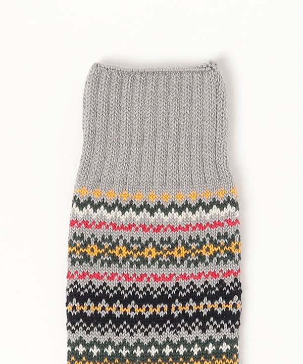Beams Plus Fair Isle Socks, Grey
