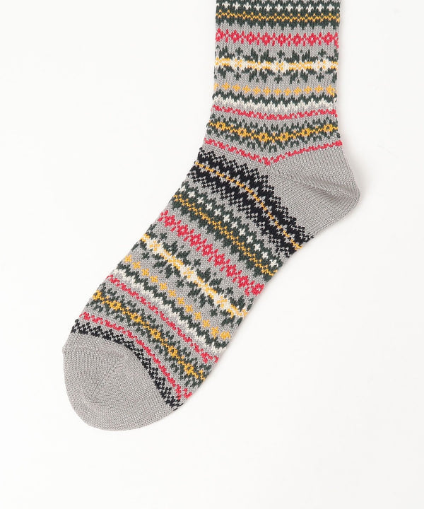 Beams Plus Fair Isle Socks, Grey