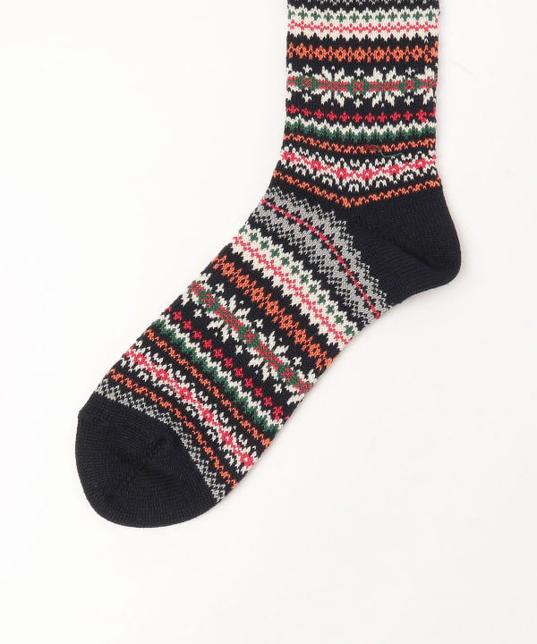 Beams Plus Fair Isle Socks, Navy