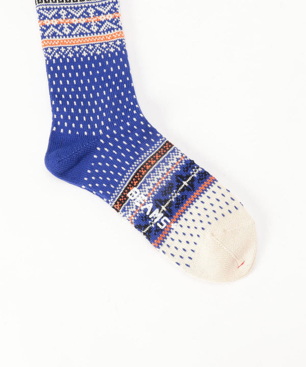 Beams Plus Nordic Socks, Blue