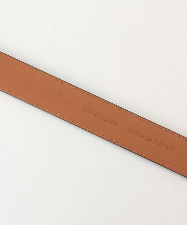 Beams Plus Leather Belt, Black