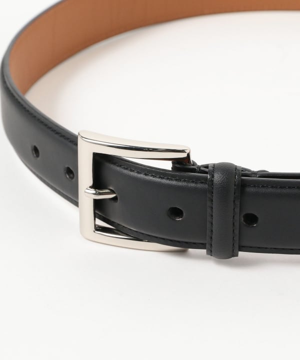 Beams Plus Leather Belt, Black