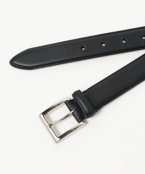 Beams Plus Leather Belt, Black