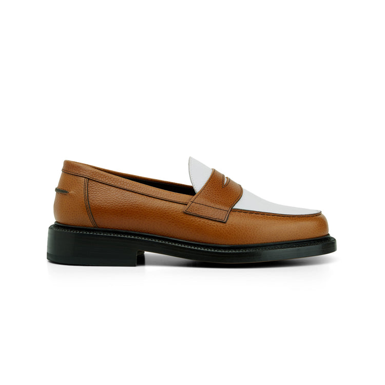 Blackstock & Weber — The Ellis Penny Loafer, Acorn/White