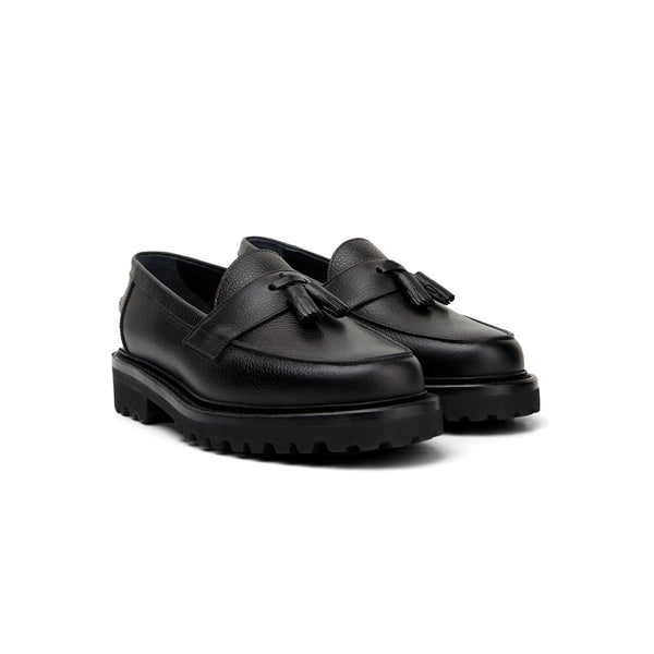 The Clásico Tassel Loafer, Onyx, Lug Sole - Blackstock & Weber