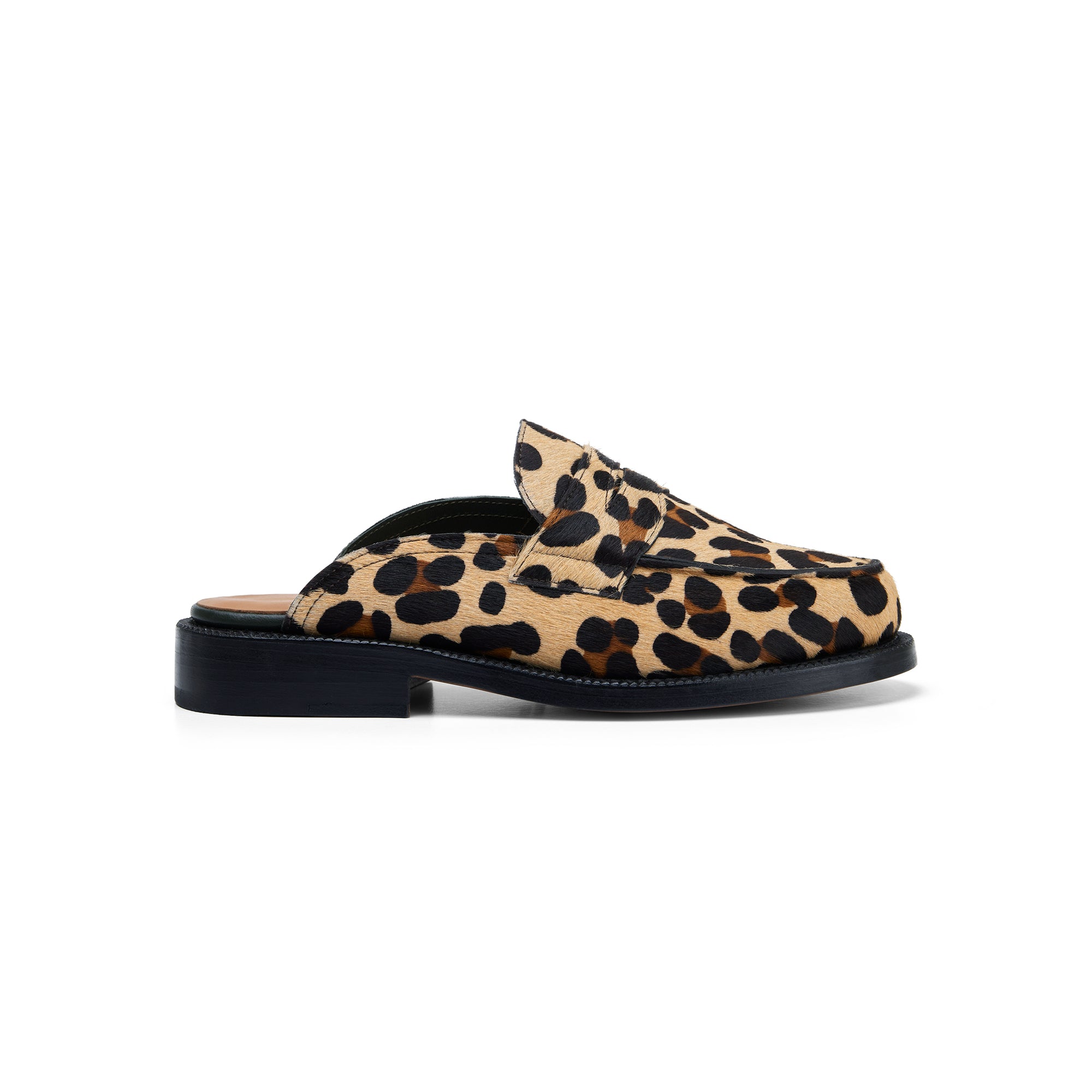 The Ellis Backless Mule, Leopard - Blackstock & Weber