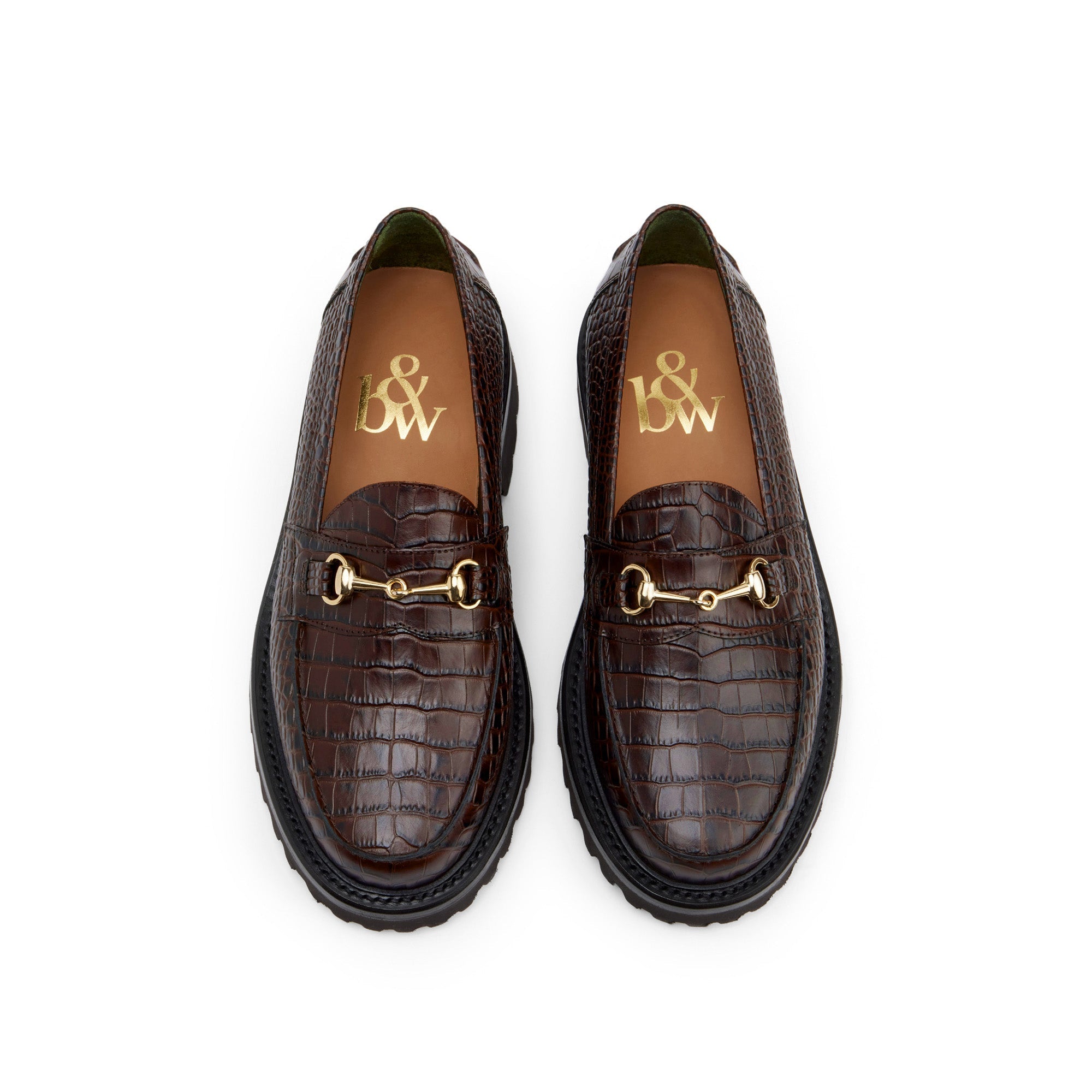 The Mason Horse Bit Loafer, Walnut Croc, Lug Sole