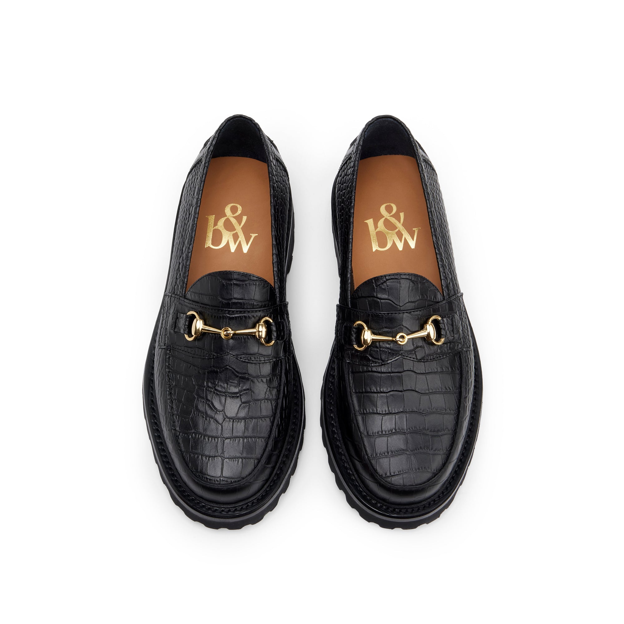 The Mason Horse Bit Loafer, Onyx Croc, Lug Sole