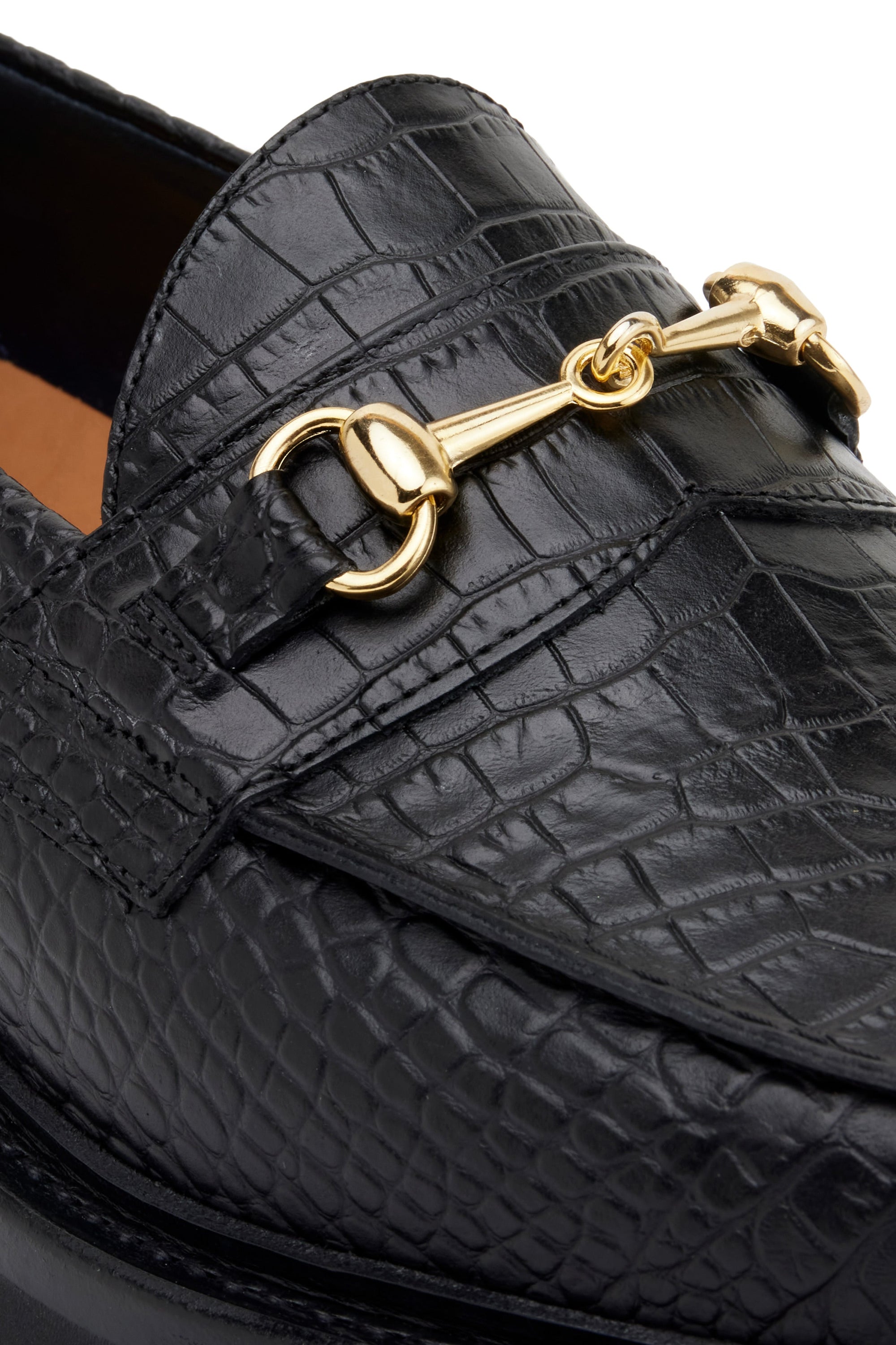 The Mason Horse Bit Loafer, Onyx Croc, Lug Sole