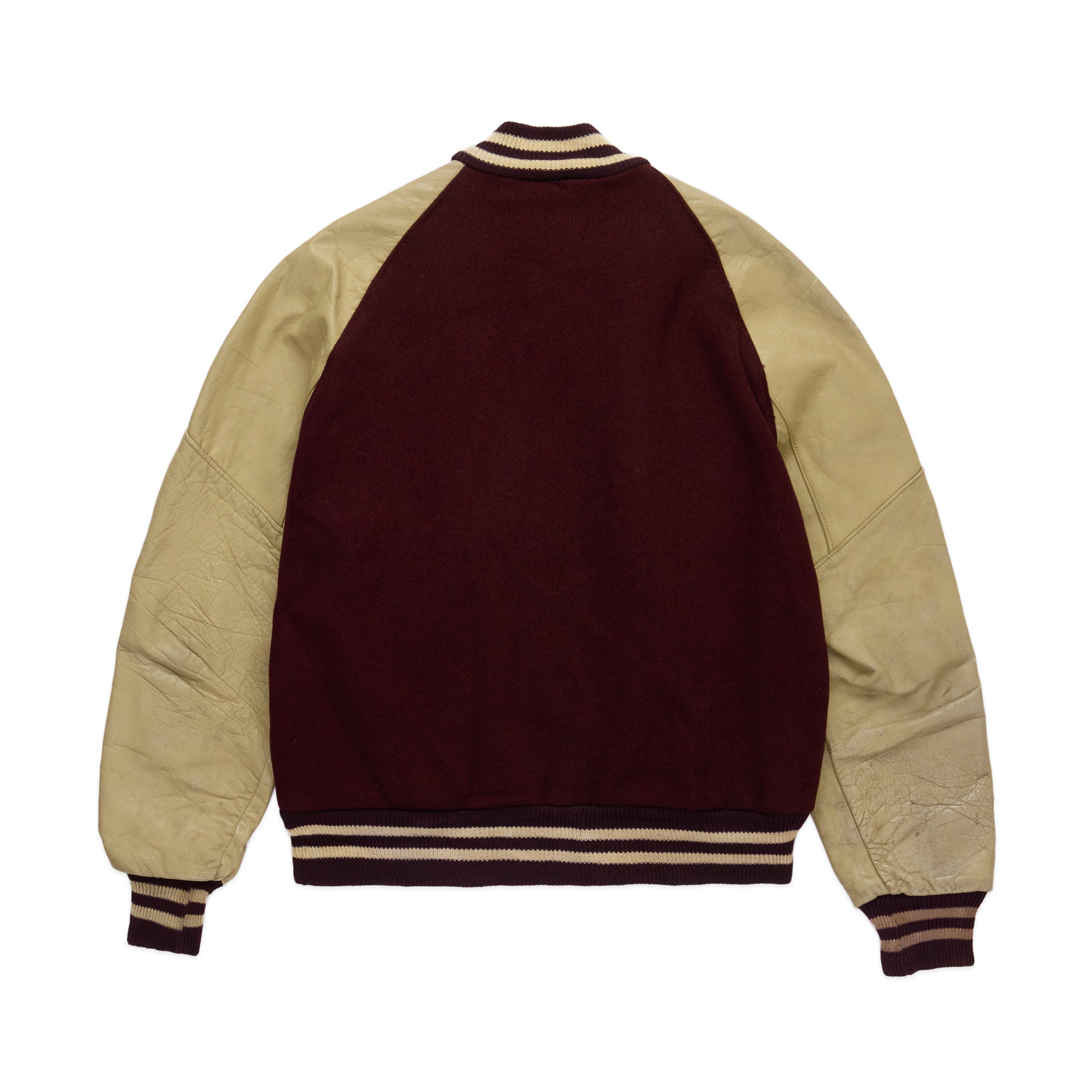 Maroon/Cream Wool Varsity Jacket