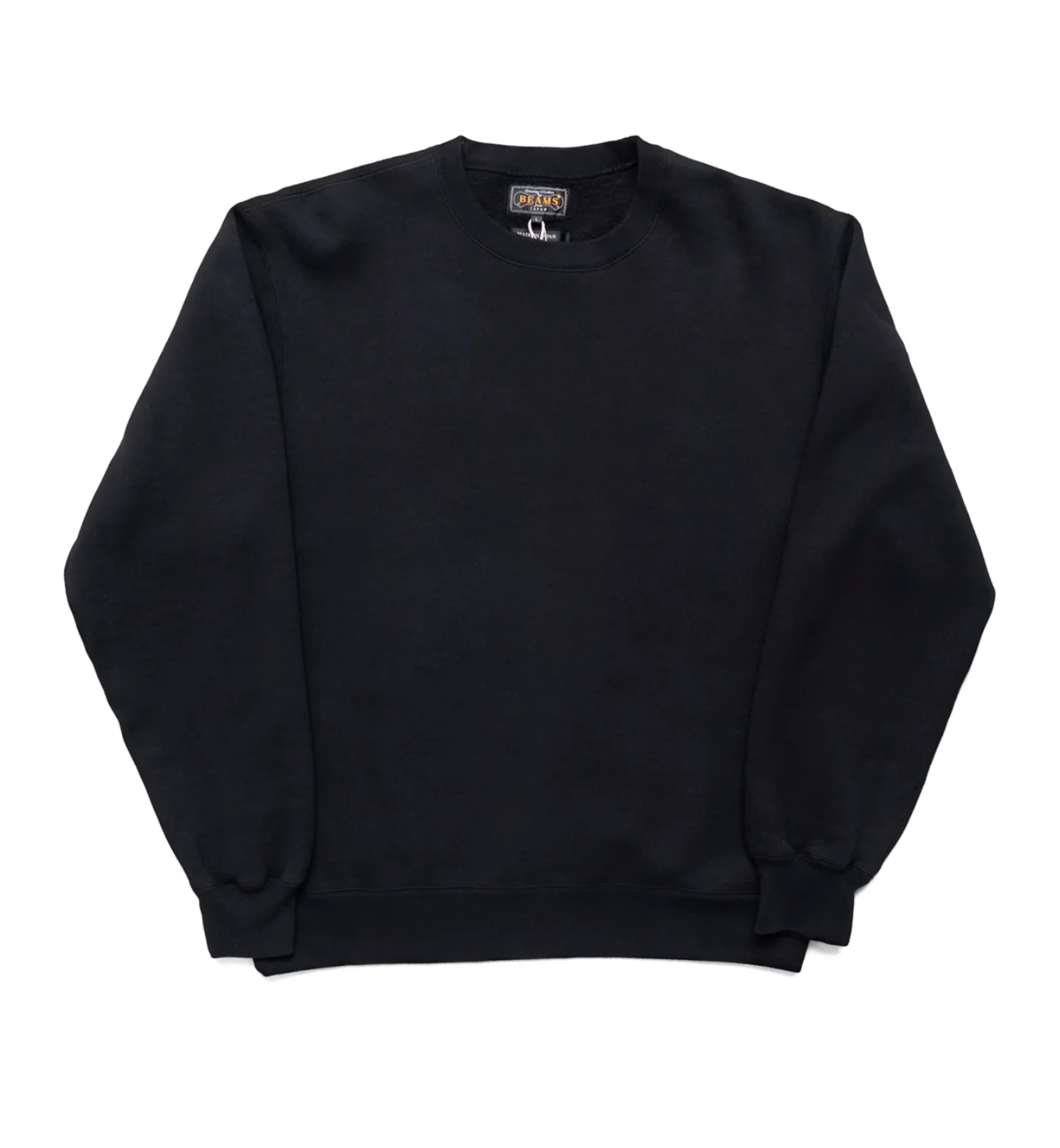 Beams Plus Raised Back Crewneck Sweatshirt, Black