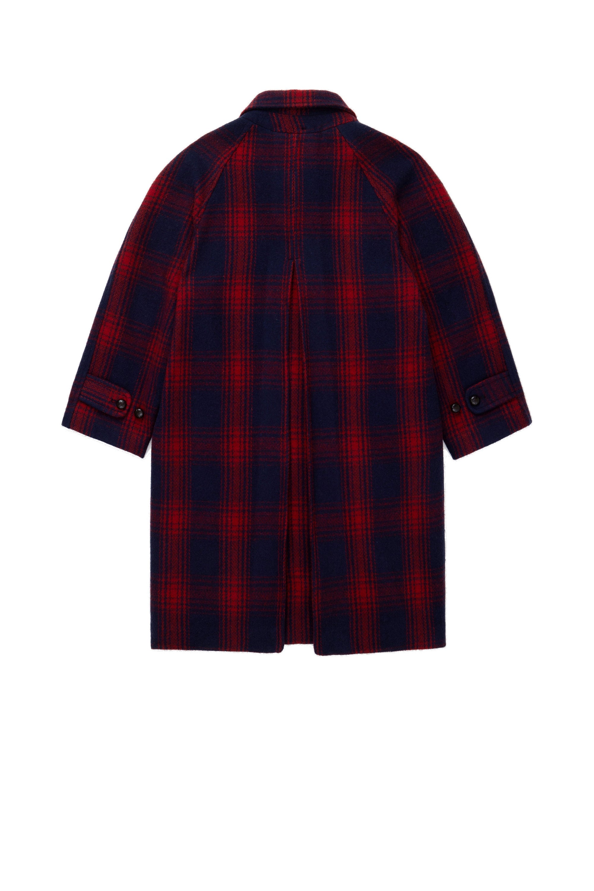 The Outsider Balmacaan, Red/Blue Plaid
