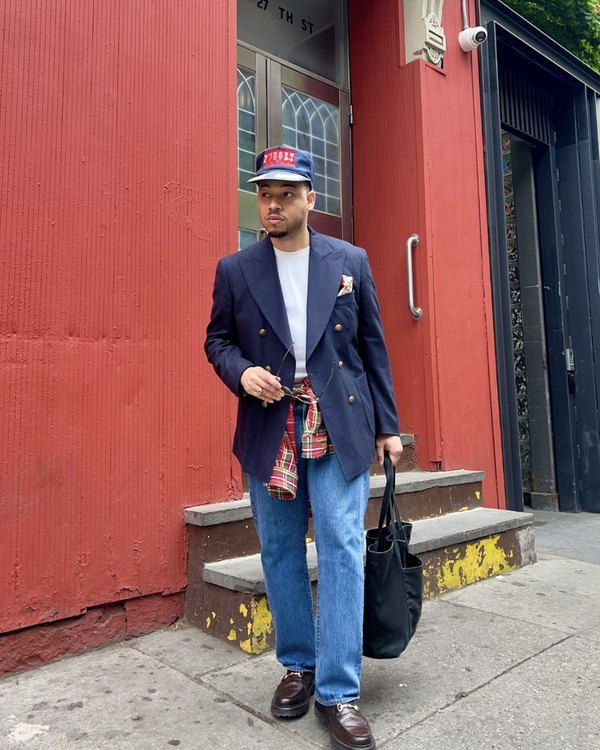 @paris.haven wearing The Mason Horse Bit Loafer, Walnut Croc, Lug Sole