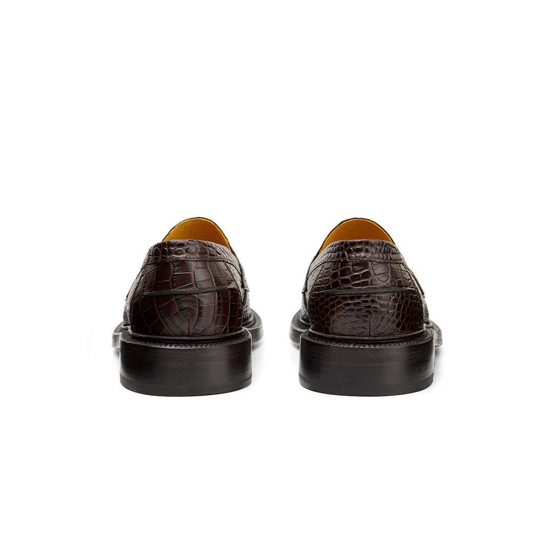 The Ellis Penny Loafer, Walnut Croc