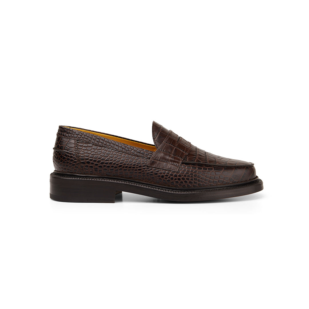 The Ellis Penny Loafer, Walnut Croc