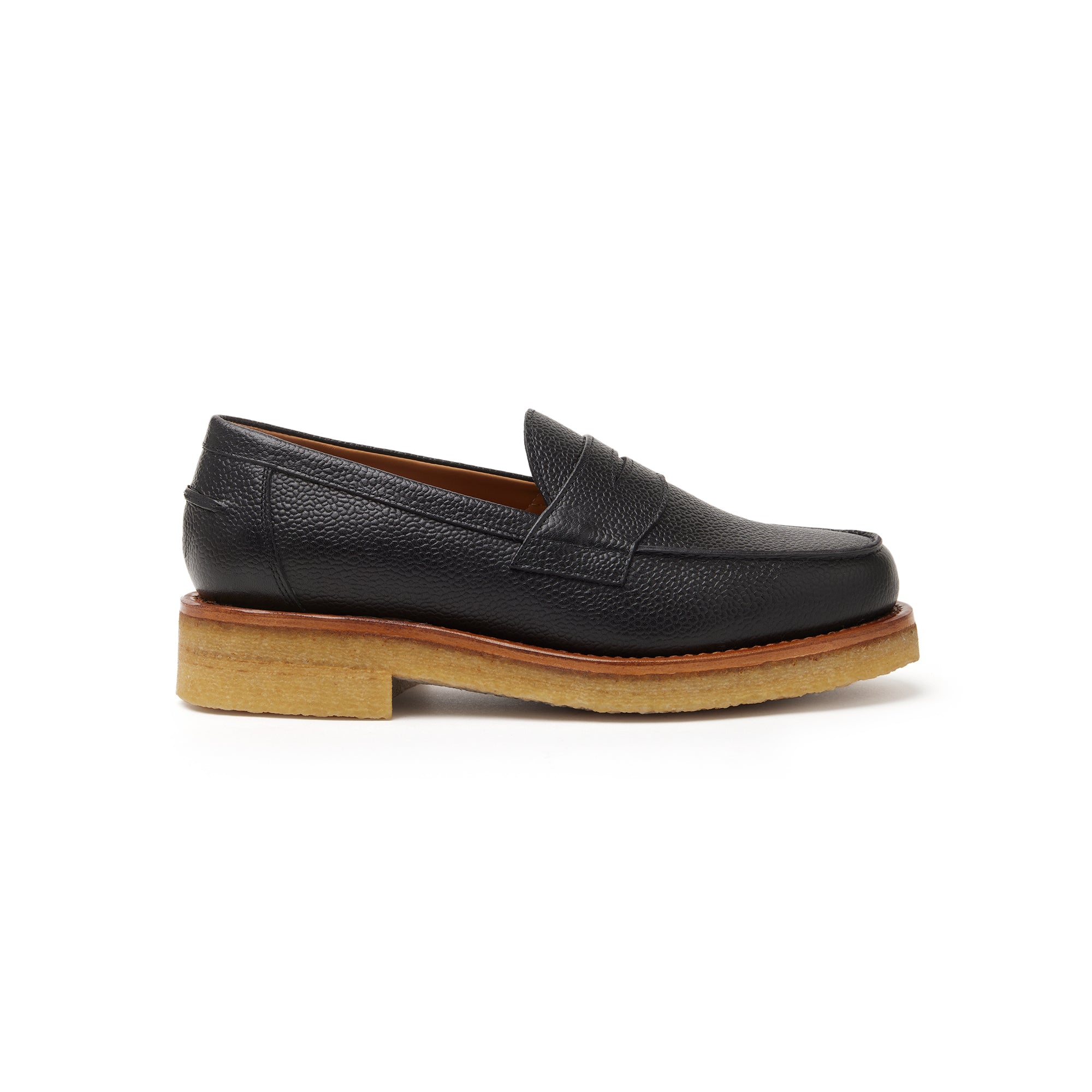 The Ellis Penny Loafer, Onyx, Crepe – Blackstock & Weber