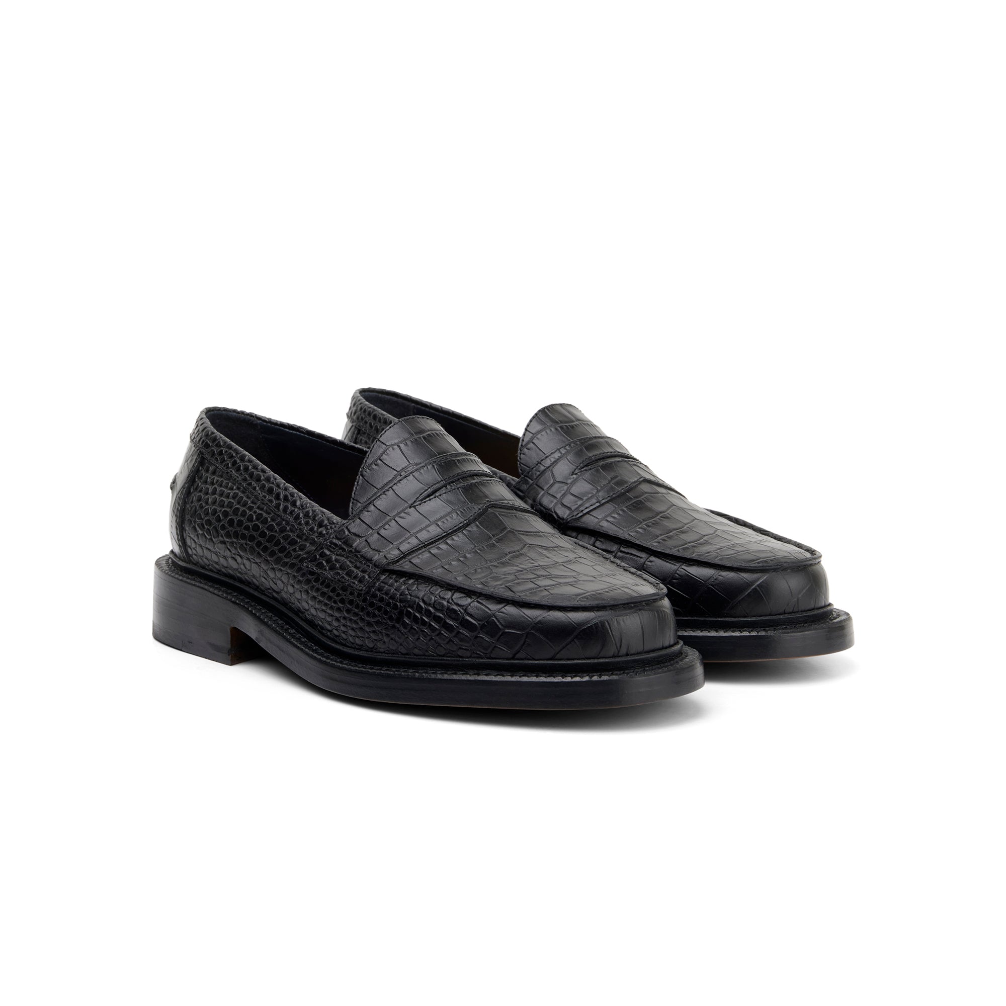 The Ellis Penny Loafer, Onyx Croc