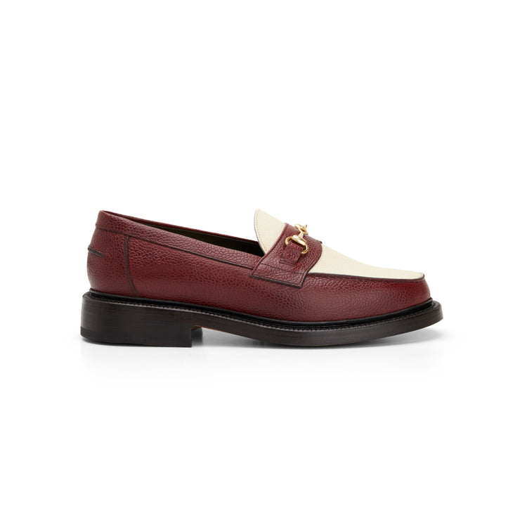 The Mason Horse Bit Loafer, Bordeaux/Cream